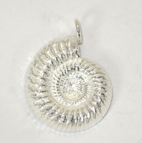 Large silver ammonite pendant